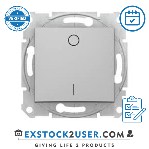 Schneider Electric, SDN0200160, Sedna - 2 poles switch - 10AX, without frame, aluminium