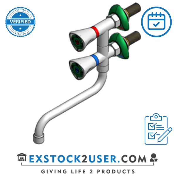 FAR MDS wall mounted vertical mixer tap with S-swivel spout