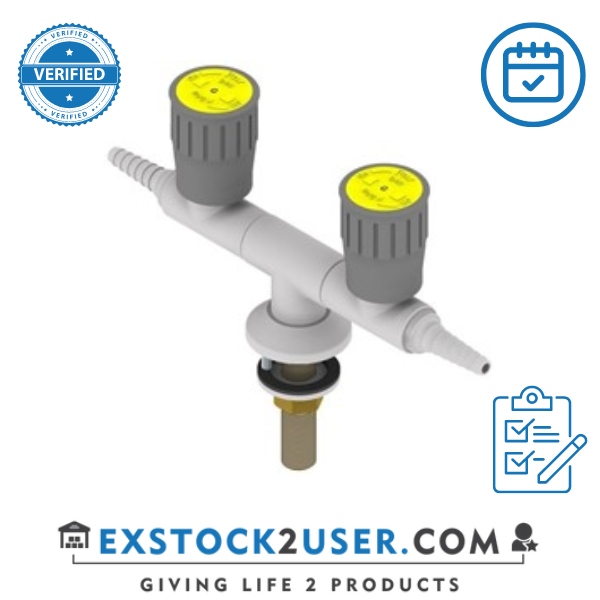 FAR 2-way 180° bench mounted gastap with pin, low column