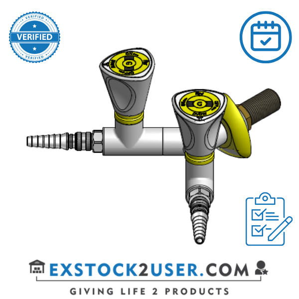 FAR MDS 2-way gastap 90° with quick release coupling