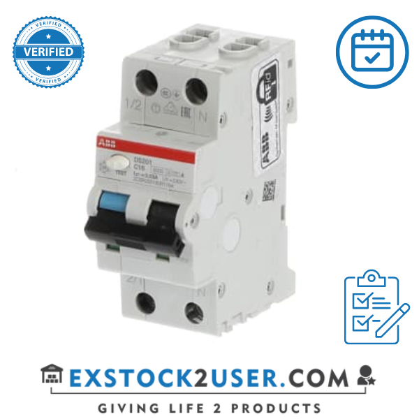ABB, 2CSR255040R1164, Circuit Breaker, DS201 Series, 240 V, 16 A, 1 Pole, 0.03 A