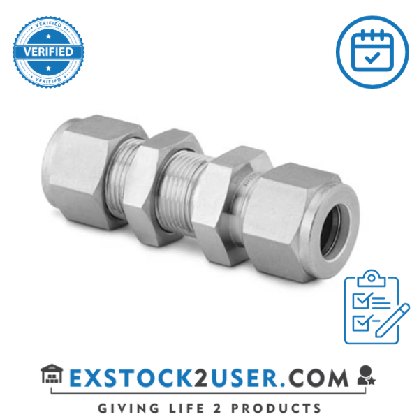 Bulkhead Union, 1/4" x 1/8" Swagelok, SS