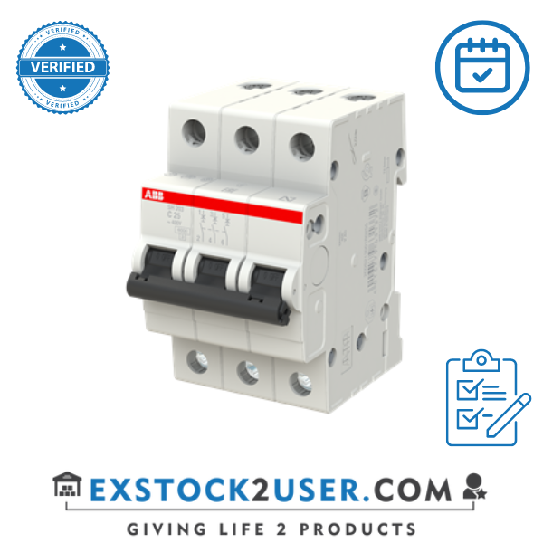 ABB, 2CDS213001R0254, Miniature Circuit Breaker - SH200 - 3P - C - 25 ampere