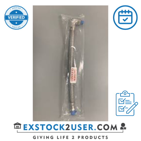 Flex Hose with Elbow, Stainless Steel - (12 Inches Long)