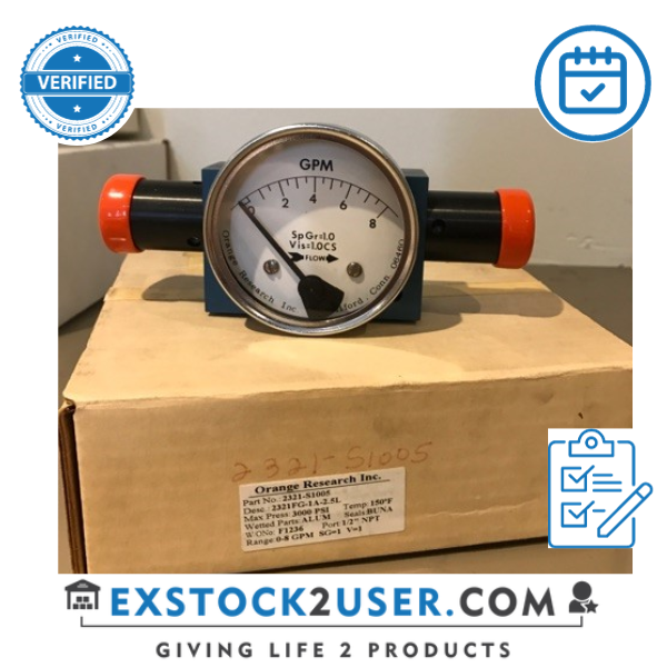 Orange Gauge Alum. Wetted parts 0-8 GPM