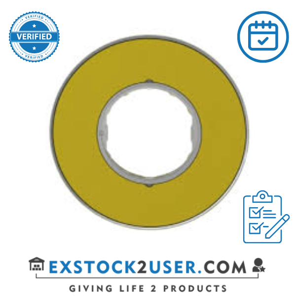 Schneider Electric,ZBY9320,Harmony XB4, Legend holder Ø60 for emergency stop, plastic, yellow, marked EMERGENCY STOP