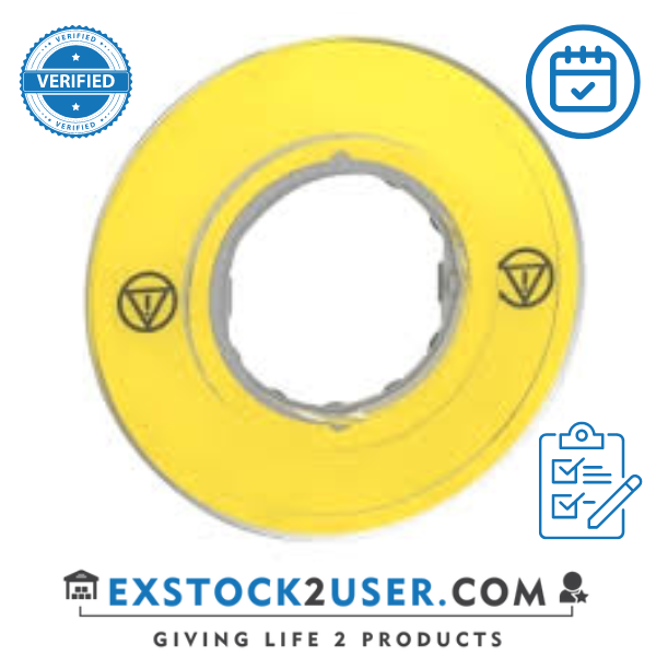 Schneider Electric, ZBY9121, Harmony XB4, Legend holder Ø60 for emergency stop switching off push button, plastic, yellow, unmarked