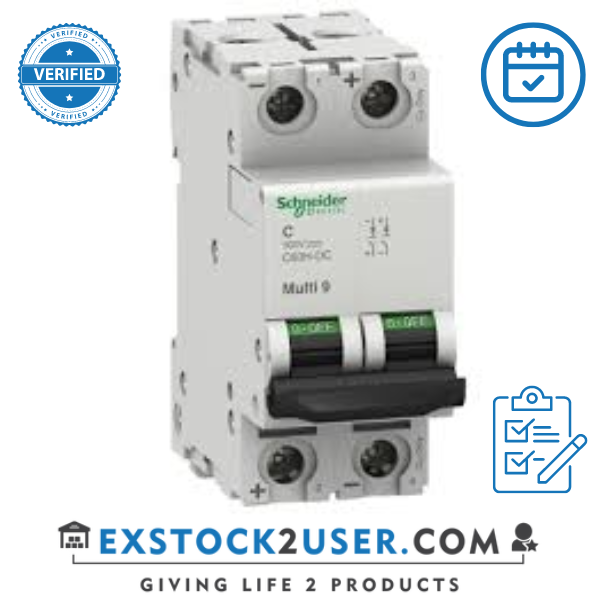 Schneider Electric, MGN61522, Multi9 - C60H-DC - MCB - 2P - 2 A - C Curve - 500 V - 5 kA